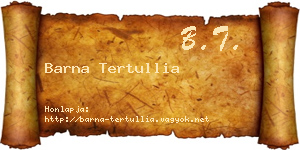 Barna Tertullia névjegykártya